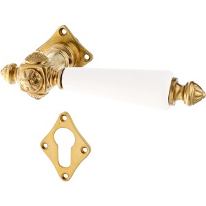 Wohnungstürbeschlag Jugendstil patiniert schlichtes Design in matt gold